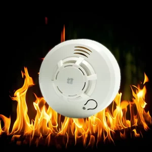 Standalone Photoelectric Smoke Detector Fire Alarm with Audible Visual Alarm Fire proof Plastic DC3V Battery