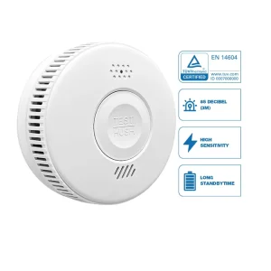 Standalone Wireless Cigarette Detector Testing Kit Photoelectric Smoke Alarm Tester with EN14604 Certificate