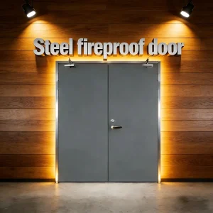 Steel Fire Rated Door Fireproof Materials 1.5hr Fire Resistance Smoke Control Heat Insulation 1 Year Warranty Online Technical