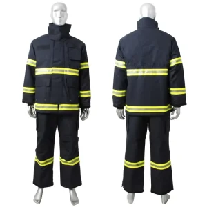 Structural Firefighting Fire Fighter Suit Cotton Navy Blue Protective Clothing
