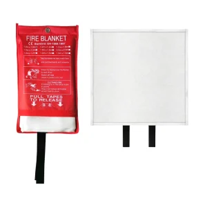 Sturdy Foldable Fire Blanket 1.5×1.5m Quick Deployment Wall Mount Space Saving