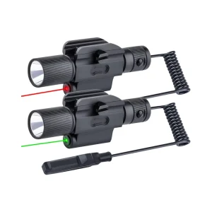 Super Bright LED Tactical Flashlight with Laser Sight Mouse Tail Switch and 2000mAh 18650 Battery Rechargeable Camping Torch Light