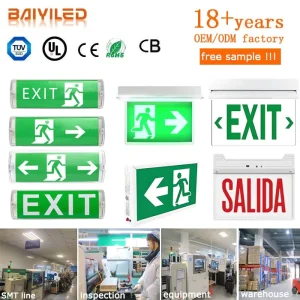 Surface Mounted Corridor Emergency LED Exit Sign IP65 Waterproof 3 Hours Backup 2 Year Warranty CE CB For Certified