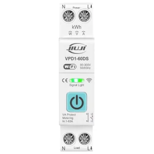 TUYA 1-63A 1P WIFI Smart Switch Energy Meter Circuit Breaker Voltage Current Leakage Protection Relay Cut L+N 220V