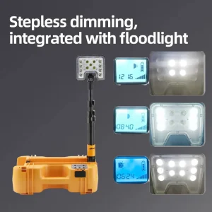 TY6116 Mobile Retractable LED Work Light Tower with IP65 0-180 Beam Angle 4800LM AC 220V for Landscape Applications