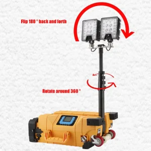 TY6119 Portable Rechargeable LED Mobile Emergency Flood Light IP65 White Photographic Fill Explosion proof Telescopic Mast