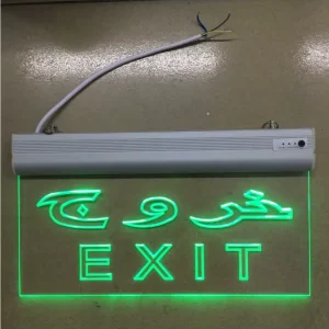 Transparent Exit Sign Emergency LED Lights Rechargeable 220V