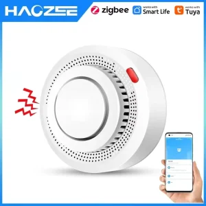 Tuya Smart Smoke Detector Wifi Zigbee Fire Protection Home Security Alarm Smoking Sensor Work With Home Assistant