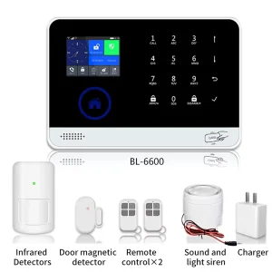 Tuya Smart WiFi 4G Security Alarm System Panel with 433 PIR Motion Detector Door Motion Sensor Home Alarm System