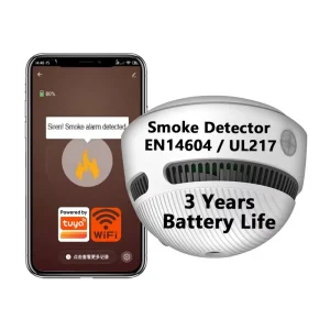 Tuya Smart WiFi Smoke Detector 10 Year Lithium Battery Operated Wireless Photoelectric Fire Protection Smoke Detector TY SMK S08