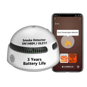 Tuya Smart WiFi Smoke Detector 10 Year Lithium Battery Operated Wireless Photoelectric Fire Protection Smoke Detector TY SMK S08