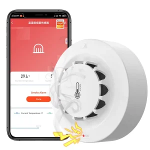 Tuya Wifi Temperature And Humidity Detection Hygrometer Thermometer Wireless Detector Fire Smoke Alarm For Google Smart Home