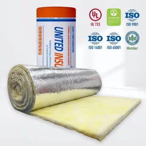 UL723 Certified R11 3.5inch Thickness 48inch Width Fiberglass Roll with Aluminum Foil for Metal Building Roof Insulation