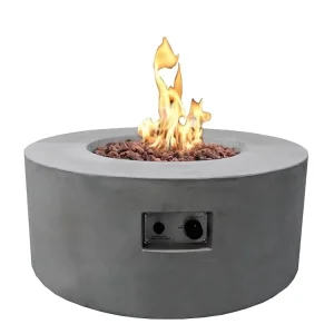 US Warehouse Electronic Ignition Burners Fire Pit Concrete Firepit Cement Round Fire Table