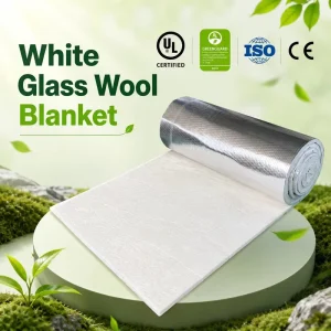 USA GREENGUARD Formaldehyde free Eco Friendly R13 White Glass Wool Blanket with Aluminum Foil for Metal Building Roof Insulation