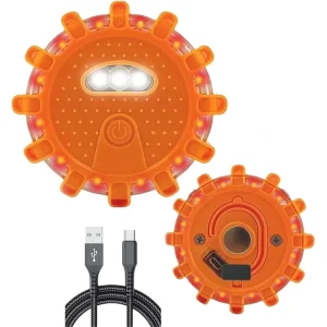 USB C Rechargeable 9 Strobe Options Roadside Emergency Warning LED Road Flare