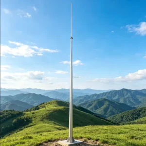 Ultra High Conductive Hot Dip Galvanized 15M Q355B Steel Tubular Lightning Arrester Tower Large Chemical Warehouse Lightning Rod