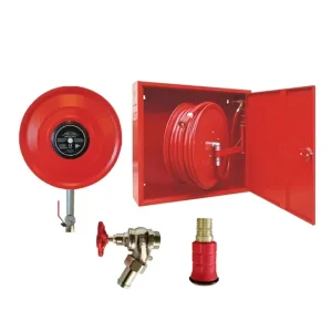 Vertical Fire Hose Station Cabinet With Shelf For Extinguisher And Emergency Tools