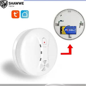 WIFI Tuya Fire and Smoke Sensor Detector with Photoelectric Sensor 80dB Alarm APP Control