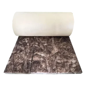 Wall Fireproof Insulation with Kraft Facing Eco Brown R10 16 Inch Glass Wool Pre cut Roll