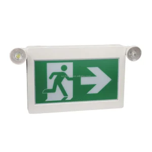 Wall Mounted Rechargeable LED Fire Emergency Running Man Exit Sign With Two Head Lights Combo For Canada