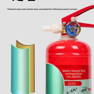 Water Based Portable Handheld Water Mist Fire Extinguisher 3.6 kg Household Use 3C Certified Red Color