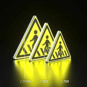 Weatherproof LED Traffic Warning Signage Triangular Active Reflective Road Safety Sign Board