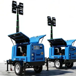 WellPower Mobile White LED Light Tower Diesel Generator IP67 Rated 360 Beam Angle 5000K Daylight Water Cooled Model 403F 11G