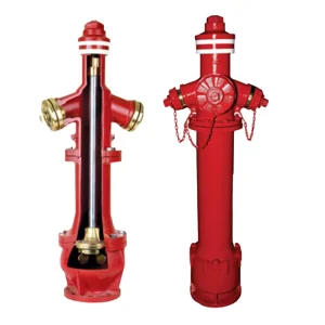 Wet Type Standpipe Fire Hydrant with Dual Direction Connection Fitted with Two Threaded Flexible Joint Valves