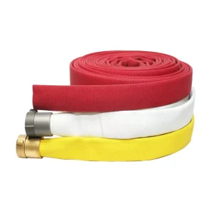 White/Red Double-Layer PU High Pressure Thickened Fire Hose 25m Length