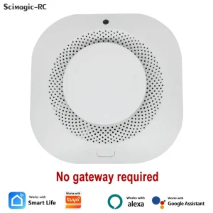 WiFi Smart Detector Smart Life App Compatible with Google Assistant Alexa Fire Security System Smoke Sensor Works with Tuya