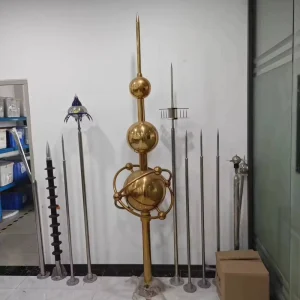 Wide Range Durable Custom Air Terminal Active Lightning Arrester Lightning Rod With Ball Lightning Protection Equipment