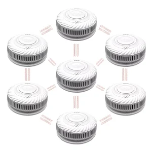 Wireless 85dB RF Photoelectric Fire Alarm Sensor System 868Mhz Interconnected EN14604 Smoke Detector