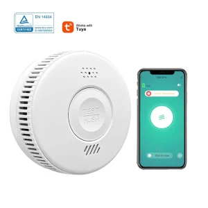 Wireless WiFi Connected Tuya Smart 24V With Relay Output Security Cigarette Sensor Fire Alarm Smoke Detector