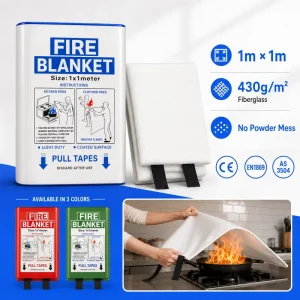 Workshop Fire Blanket Fiberglass PVC Hard Case 1*1m EN1869 Industrial Fire Safety Tool