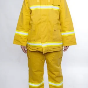 Yellow Flame Retardant Anti Static Firefighter Suit with Reflective Strips for Industrial Firefighting and Forest Rescue CN