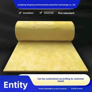 Yellow Glass Wool Roll Eco-Friendly Formaldehyde Free Insulation Building Material for Indoor Partitions Warehouse Outdoor