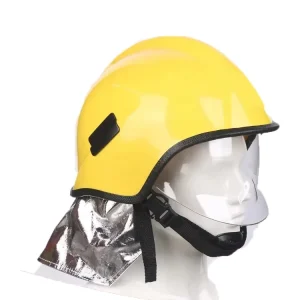 Yellow Red Reflective Stripe Full Firefighting Helmet Neck Protector Durable Hard Optional Flashlight Mount Fireman Accessory