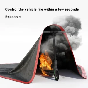 ZSXF 6m*8m 3mm Thick 2500g Graphite Fiber Car Fire Blanket 1800 Heat Resistance Black Water Oil Resistant for Fire