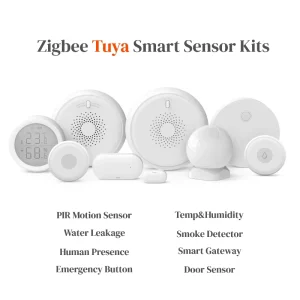 Zigbee Tuya Smart Home Sensor Kit Smoke Detector PIR Motion Sensor Door Sensor Temperature and Humidity Emergency Button