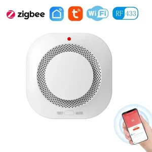 Zigbee Wi Fi Wireless Smart Smoke Detector Battery Powered Plastic for Smart Homes Hotels