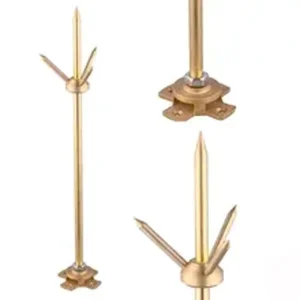 Zke Electric Material Earthing and Lighting Product Copper lightning Rods air Terminal lightning Arrester lightning Rod Price