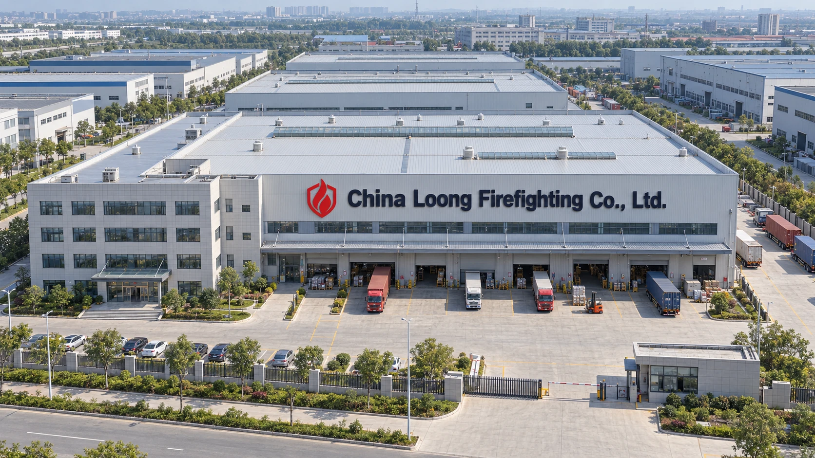 LOONG branded industrial campus aerial visualization